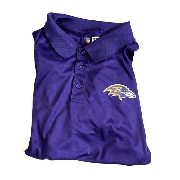 Baltimore Ravens Mens Size L Short Sleeve Golf Polo Shirt Purple Team Apparel NT - Picture 6 of 6